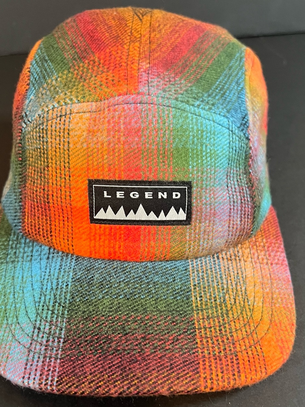 Legend Headwear Durango 5-Panel Camper Hat - Rainbow Plaid Flannel